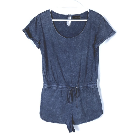 Mustard Seed Pants - Mustard Seed Cotton Romper Sz Small Dark Blue